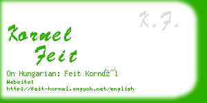 kornel feit business card